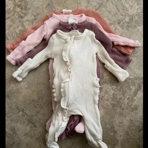 Spearmint Love Waffle Knit Footies